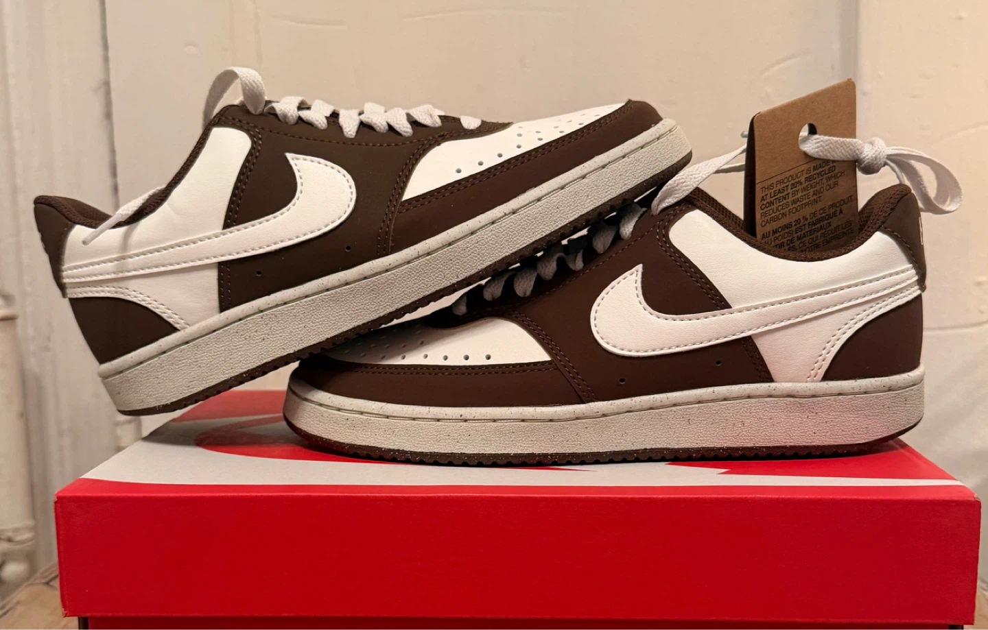 Nike Court Vision Low Men's Shoes Brown White