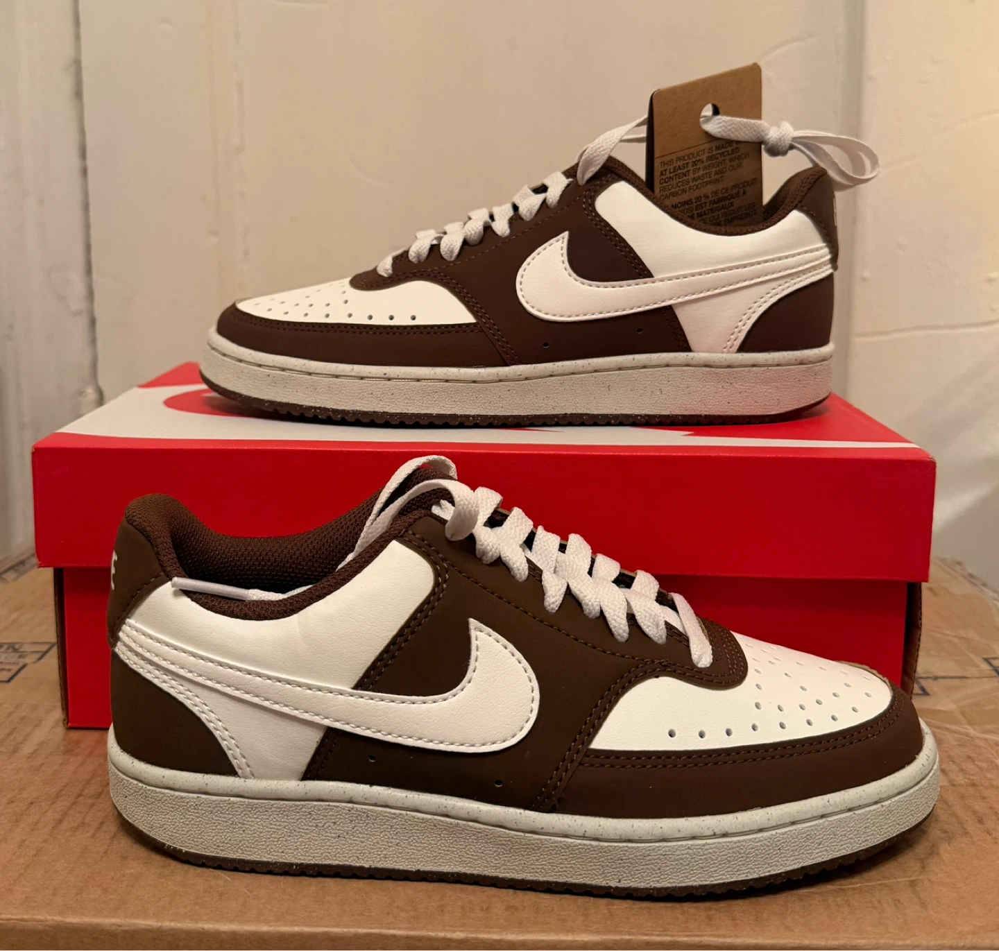 Nike Court Vision Low Men's Shoes Brown White - photo 2