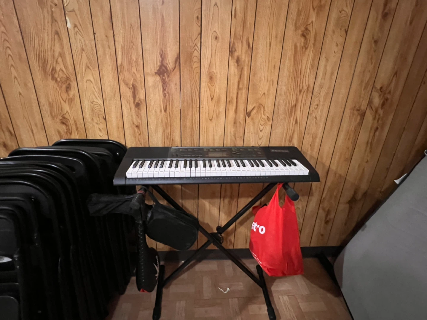Black Electronic Keyboard with Stand