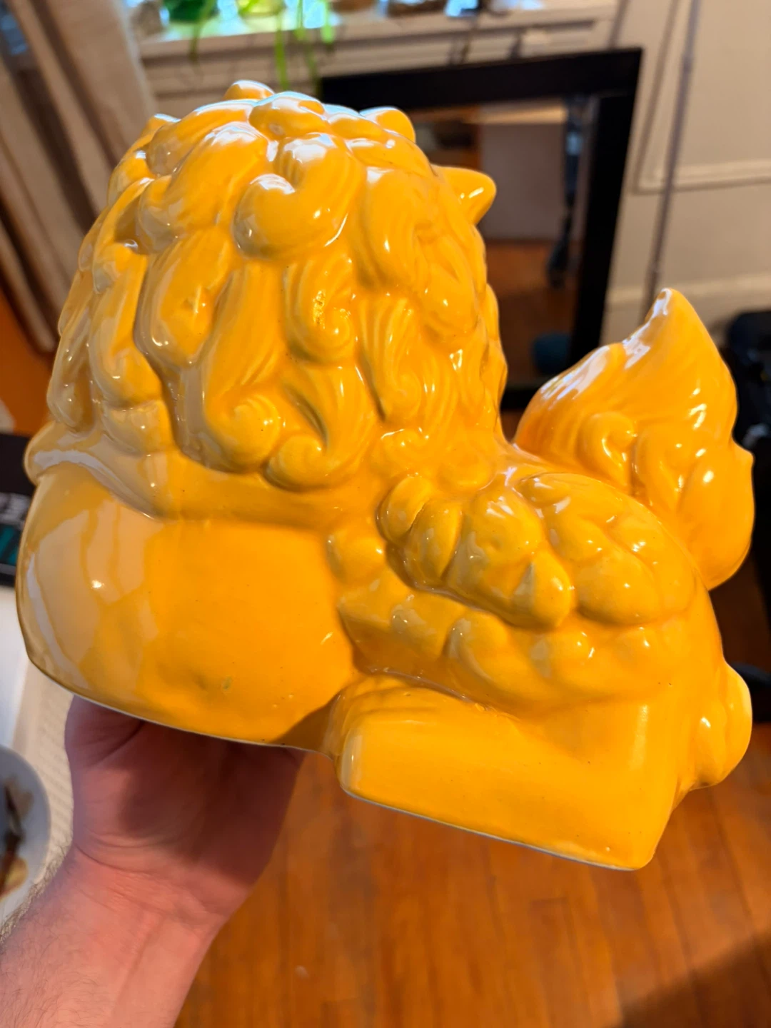 Yellow Ceramic Foo Dog Incense Burner/Holder - photo 3