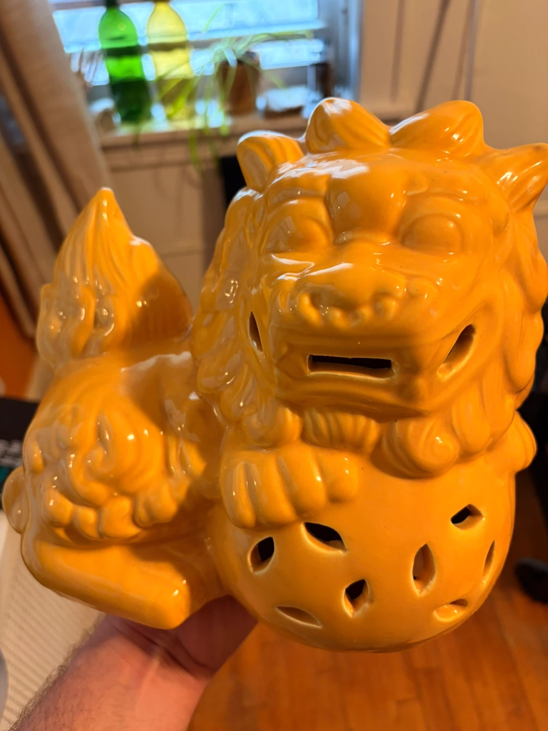 Yellow Ceramic Foo Dog Incense Burner/Holder - photo 2