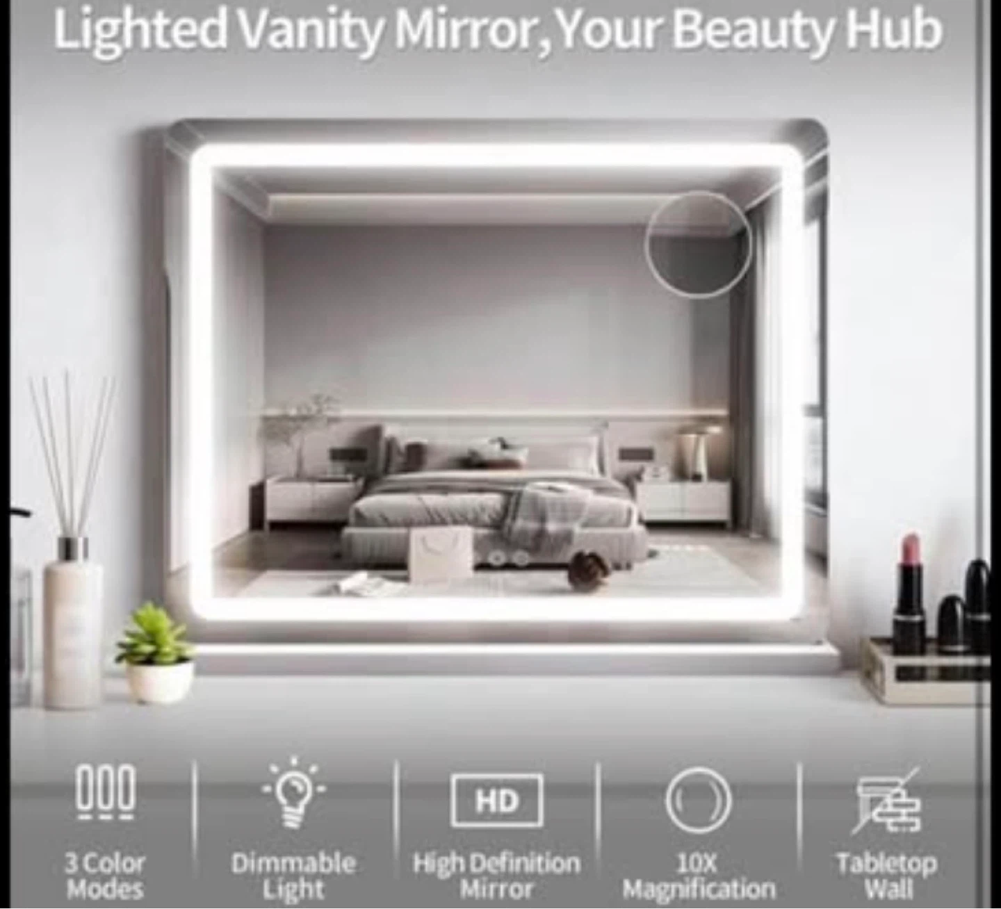 Lighted Vanity Mirror with 10X Magnification - photo 4