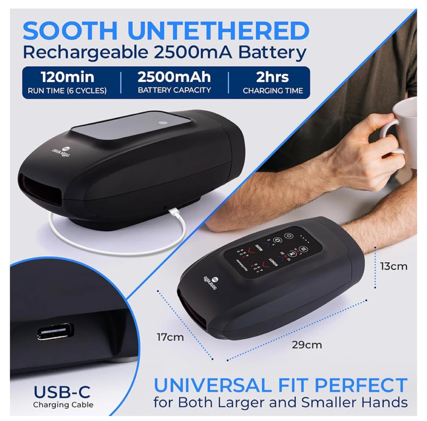 Hand Massager with Heat - Rechargeable - photo 2