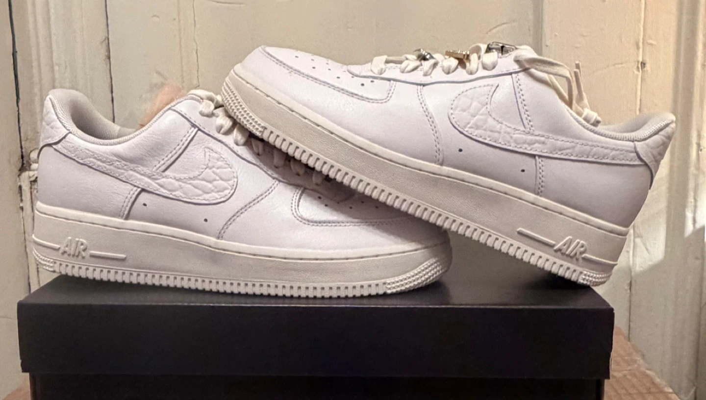 Nike Air Force 1 White Leather Sneakers with Charms