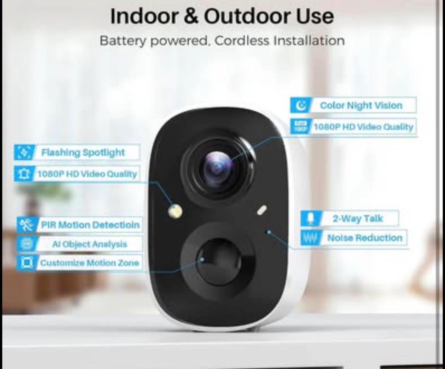 Wireless Security Camera - 1080P HD, IP66 Weatherproof - photo 4