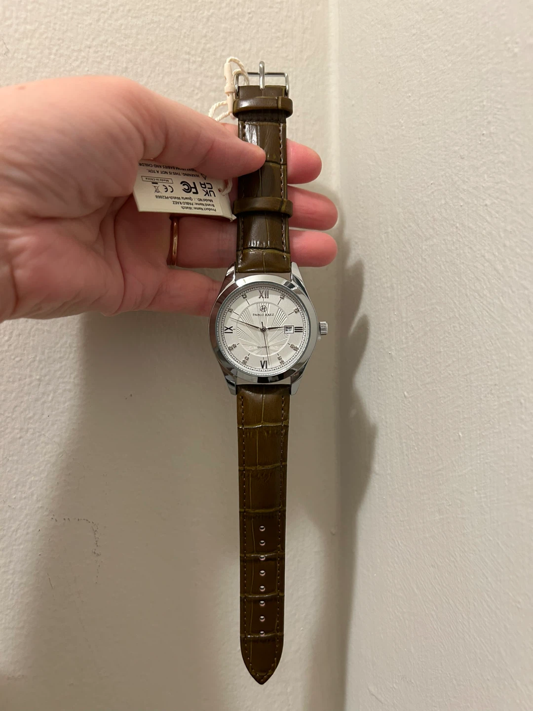 Pablo Raez Quartz Watch - PE2868 - Silver Dial/Olive Strap - photo 3