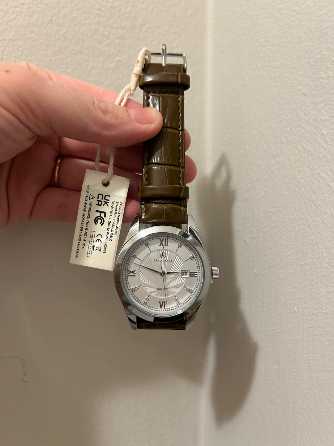 Pablo Raez Quartz Watch - PE2868 - Silver Dial/Olive Strap