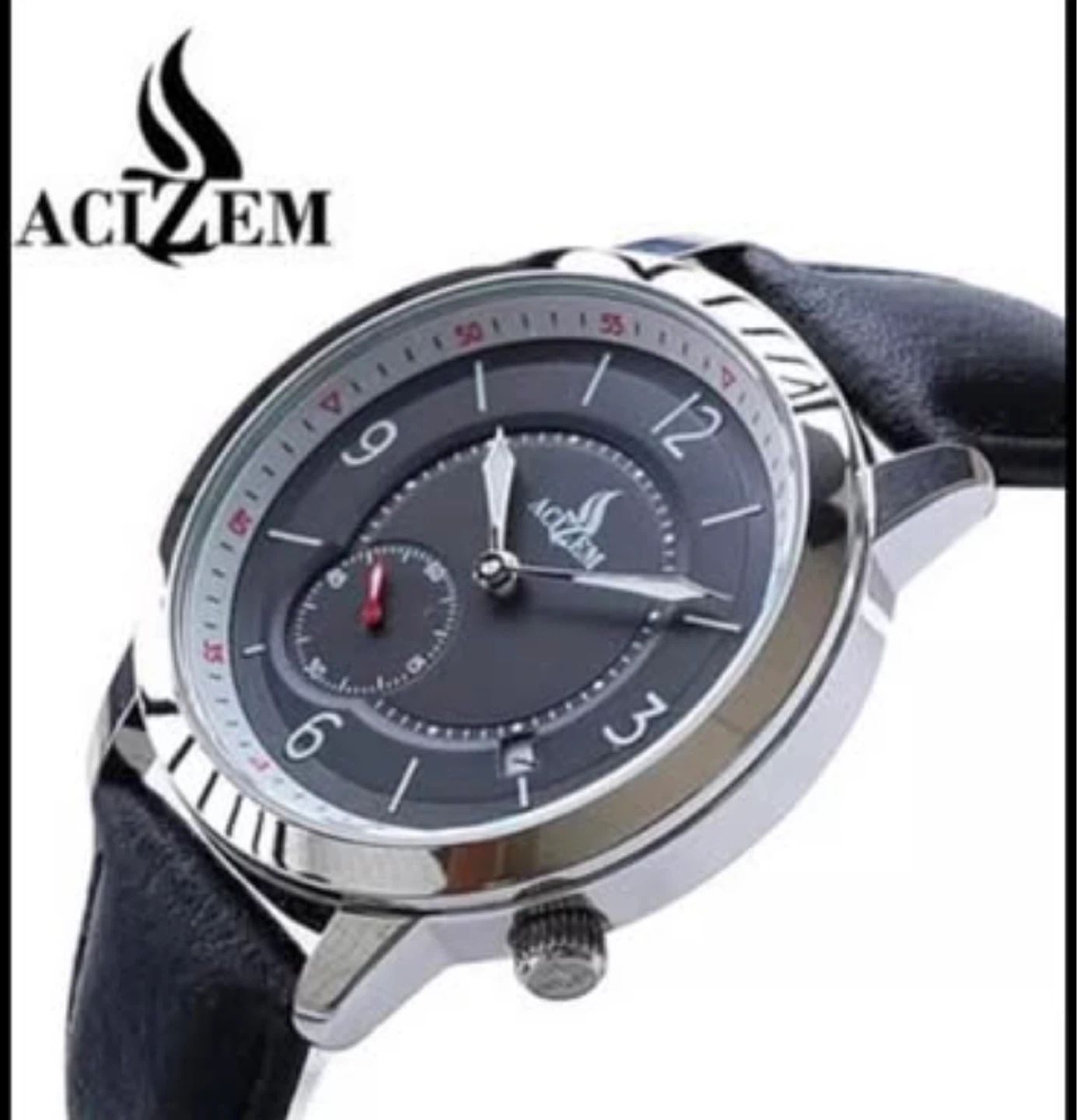 ACIZEM Men's Leather Strap Watch