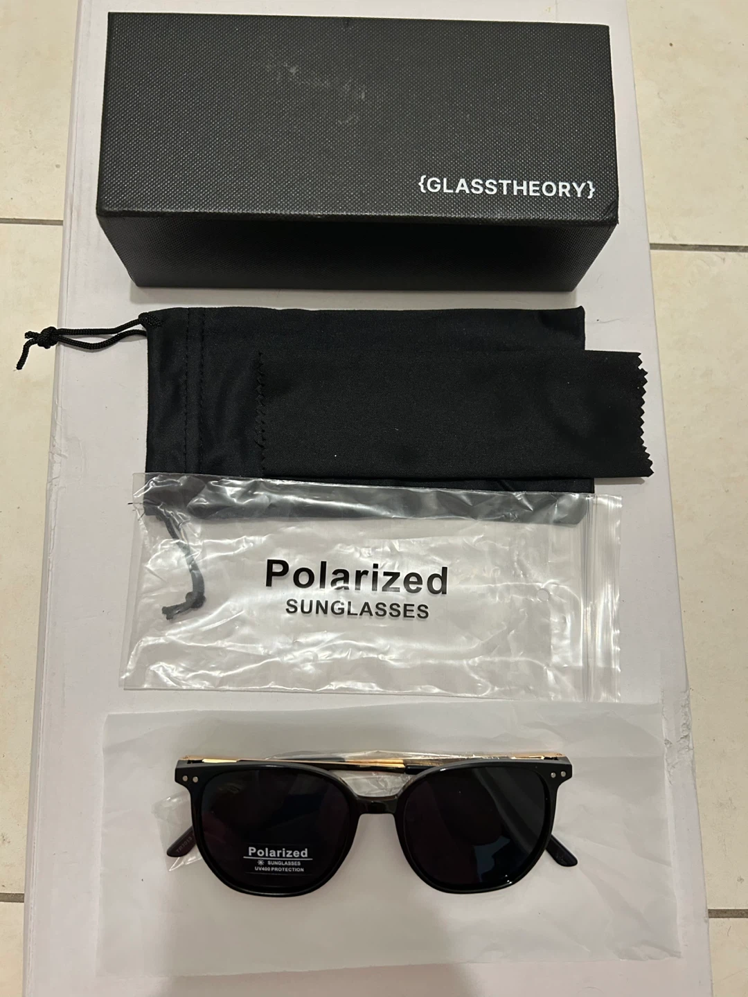 Glass Theory Polarized Sunglasses - Black & Gold - photo 2