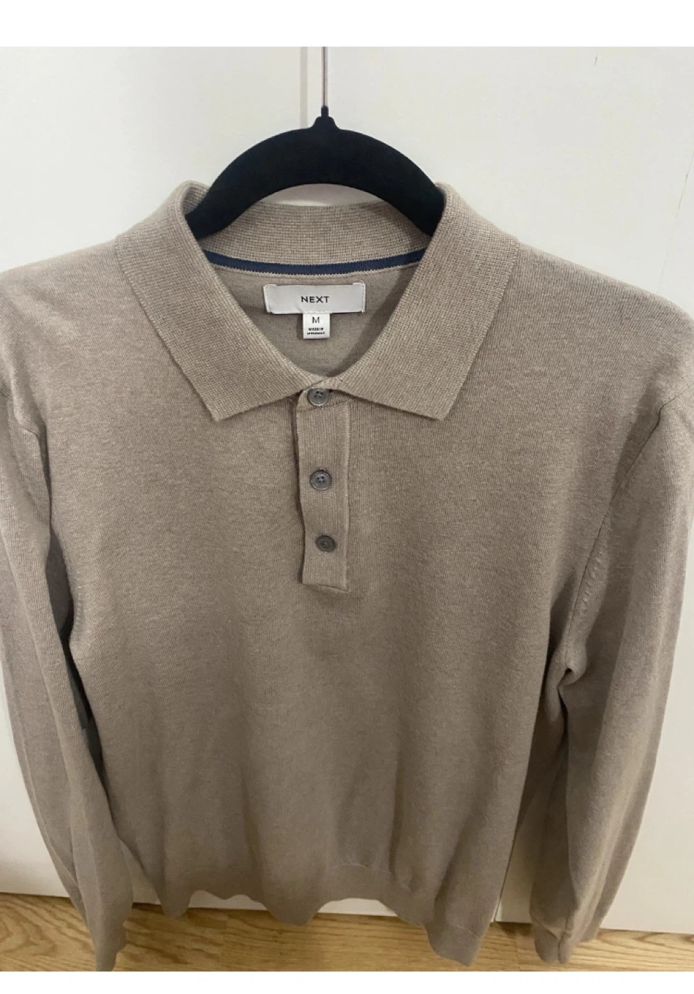 Next Men's Long Sleeve Polo Shirt - Size M