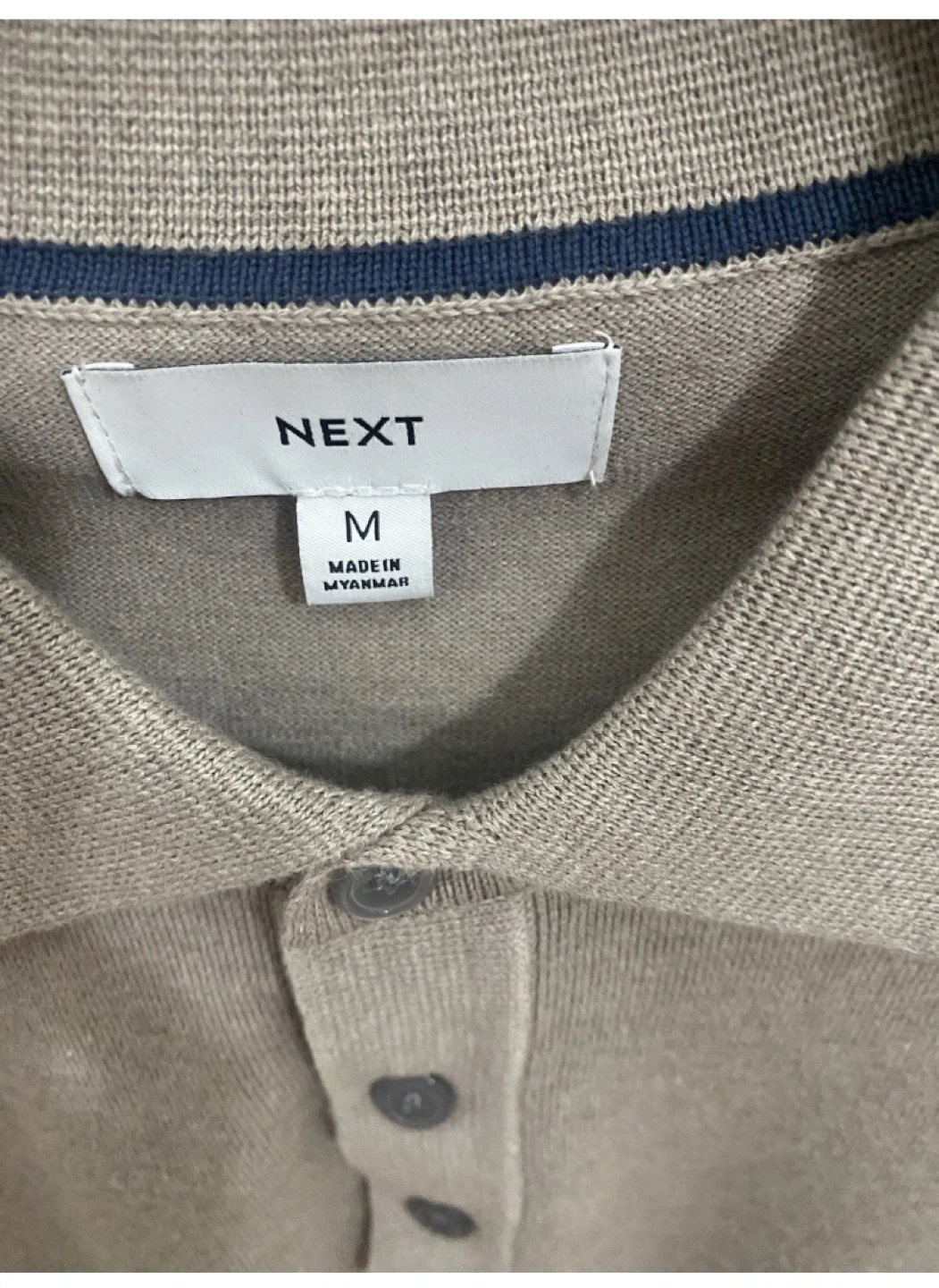 Next Men's Long Sleeve Polo Shirt - Size M - photo 2
