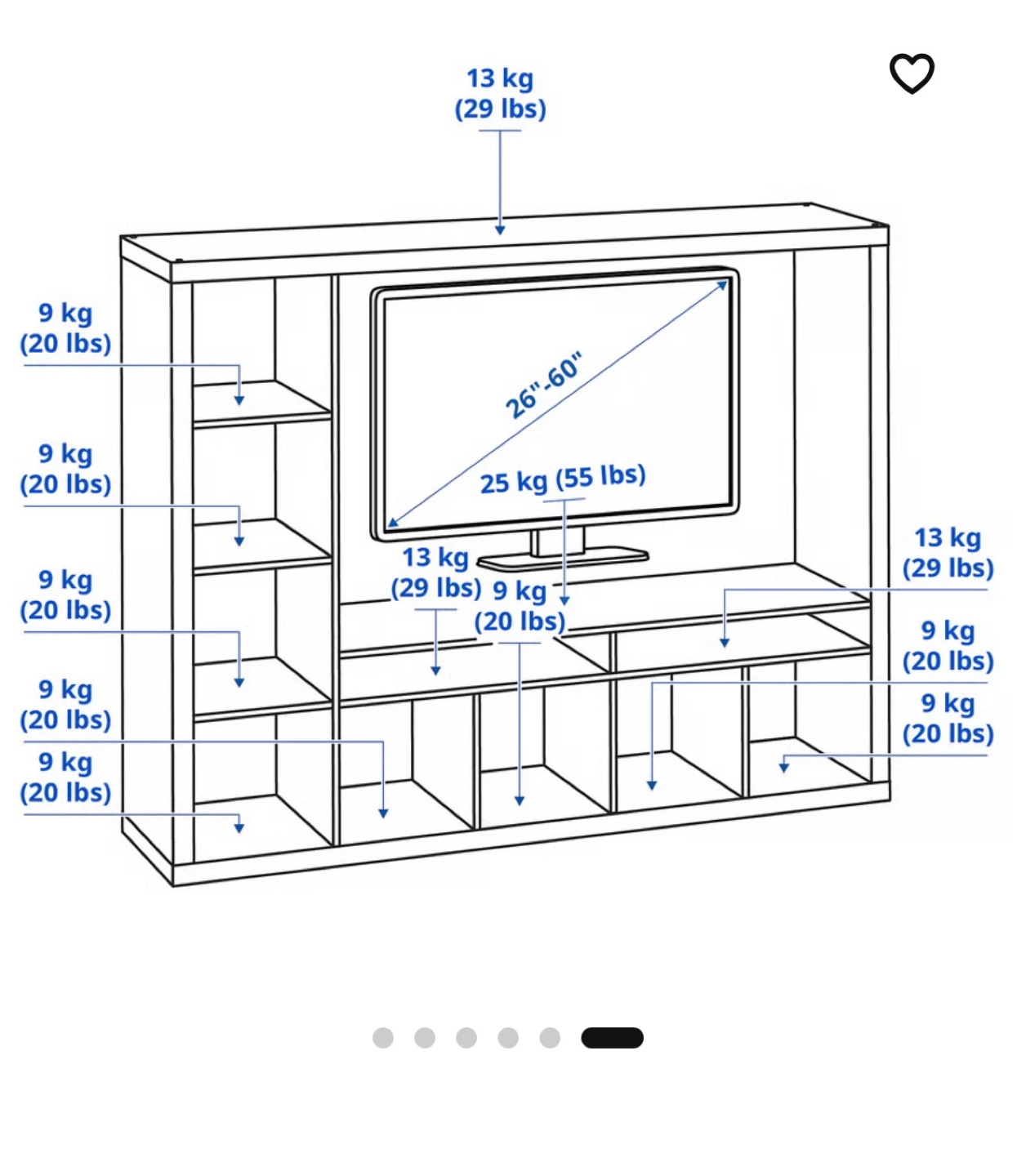 Ikea Lappland TV Storage Unit - White 183x39x147 cm - photo 4