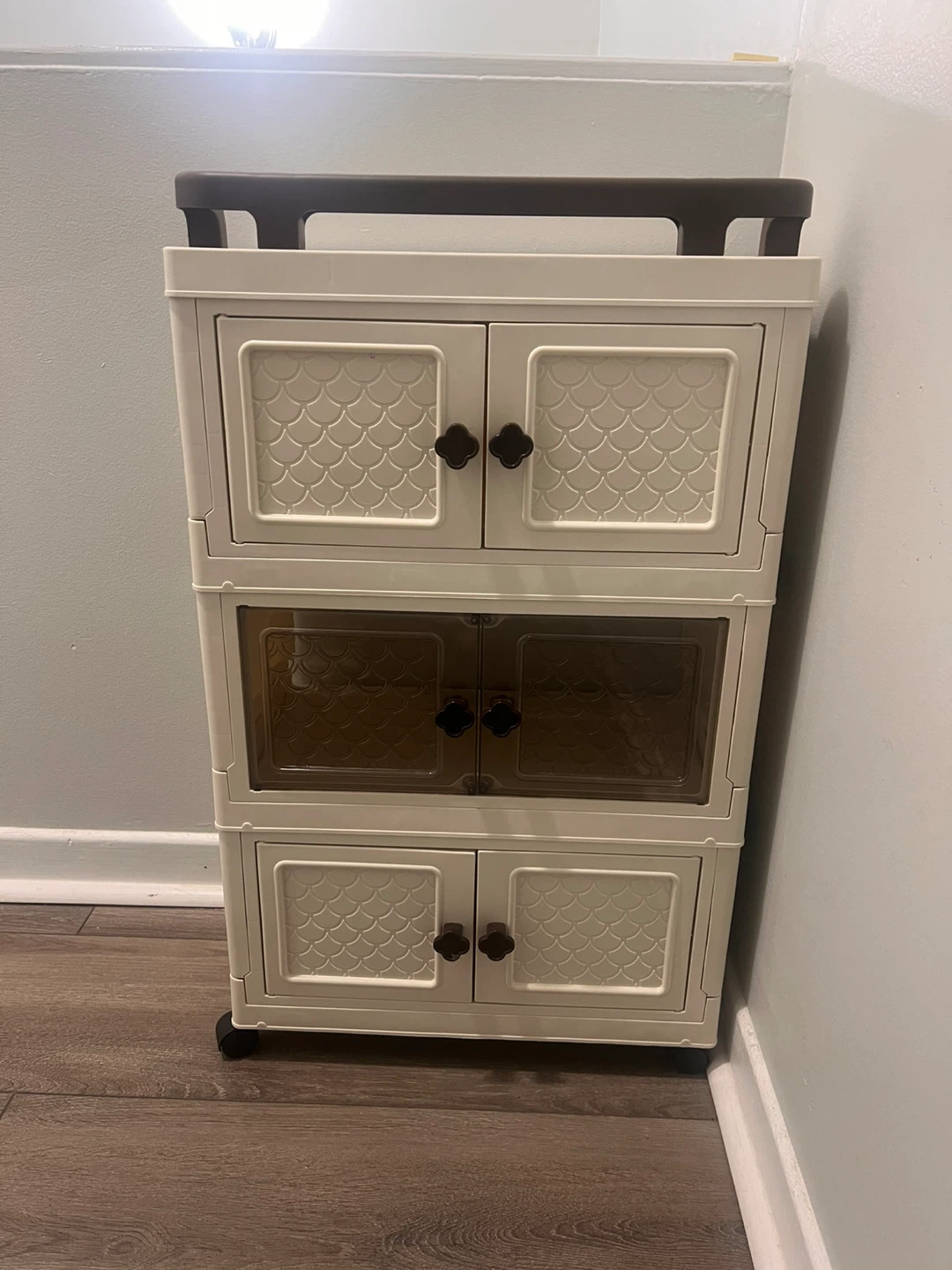 3-Tier Storage Cabinet with Wheels