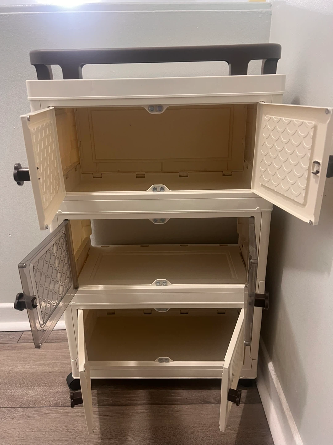 3-Tier Storage Cabinet with Wheels - photo 2