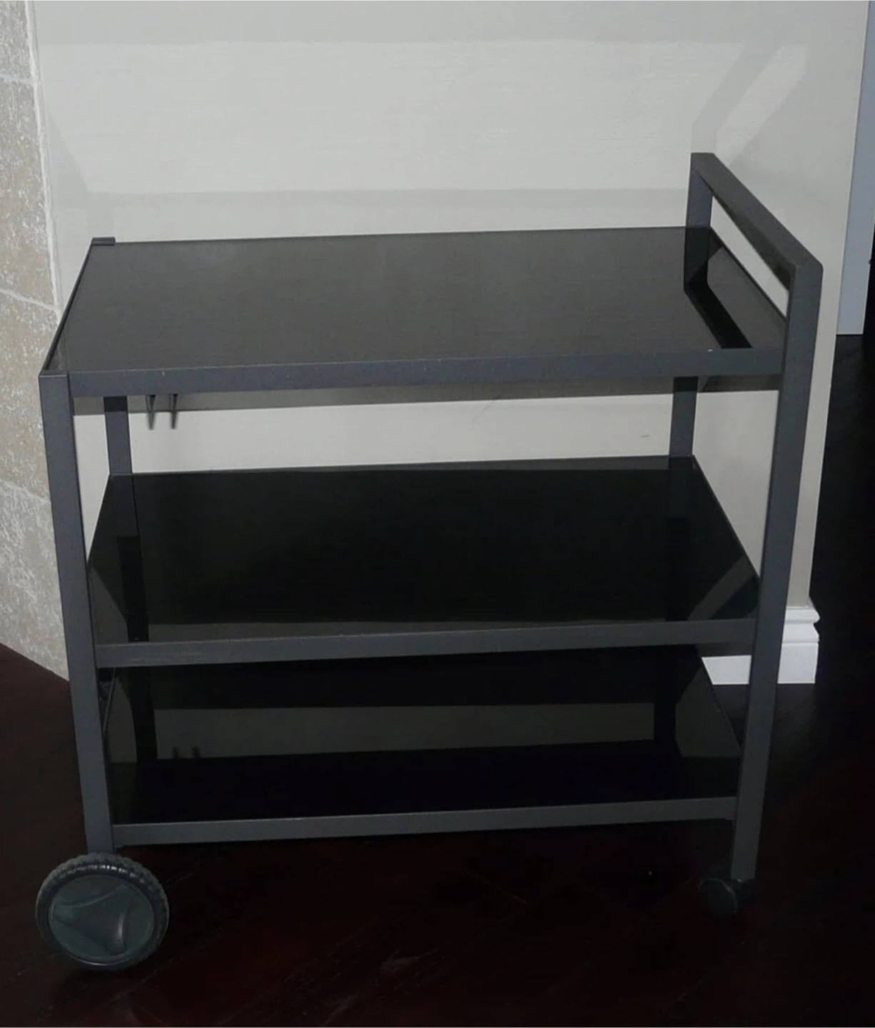 New Outdoor/Indoor Glass and Steel Serving Table
