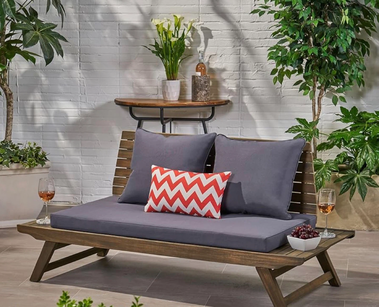 Christopher Knight Home Outdoor Wooden Loveseat with Cushions