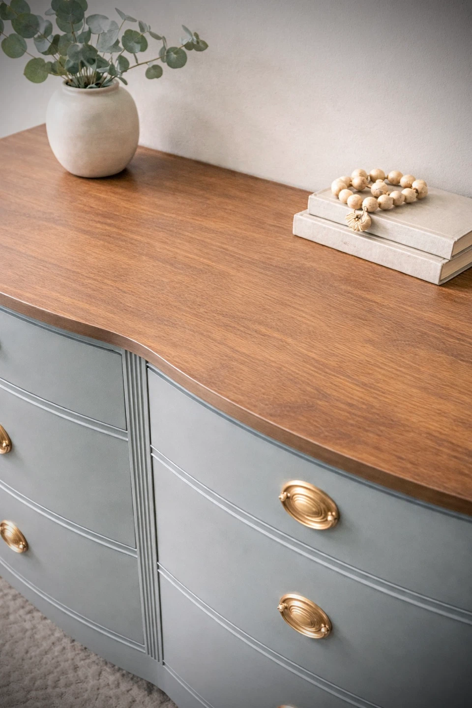 Refinished Solid Wood Serpentine Dresser - photo 2