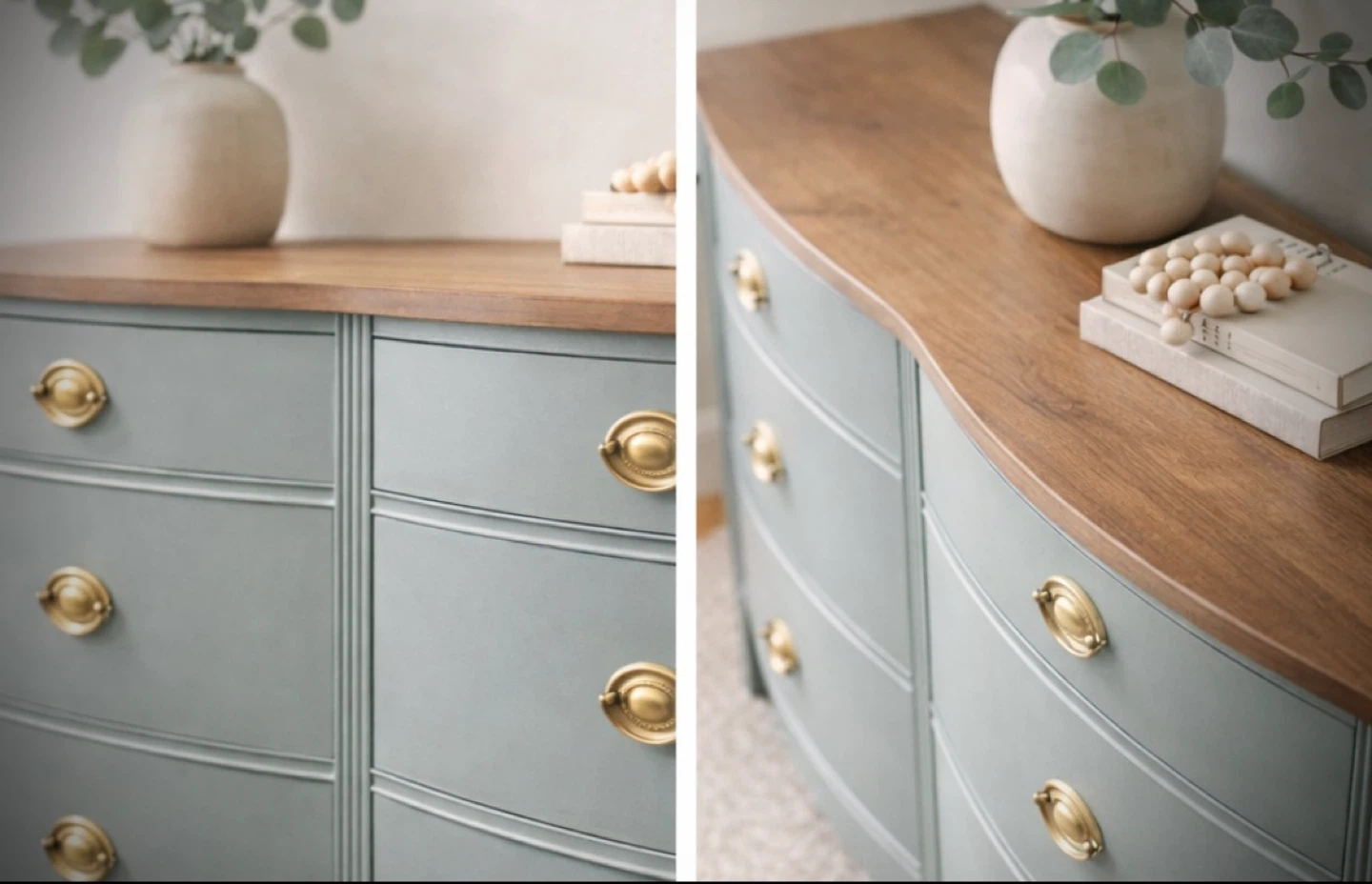 Refinished Solid Wood Serpentine Dresser - photo 5