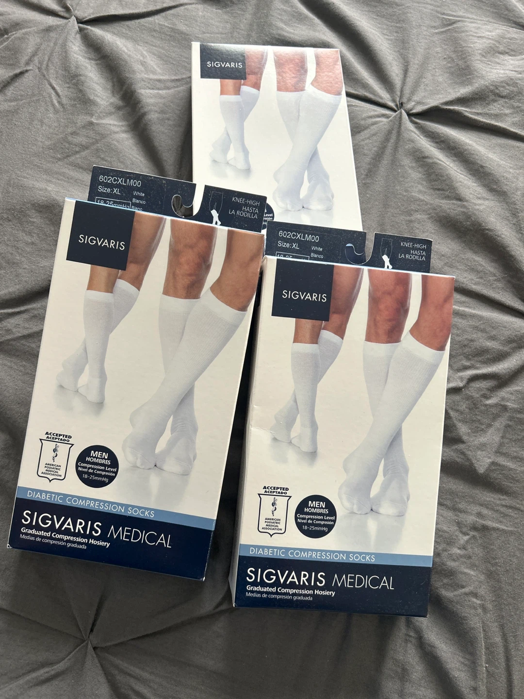 Sigvaris Medical Diabetic Compression Socks - White, Size XL