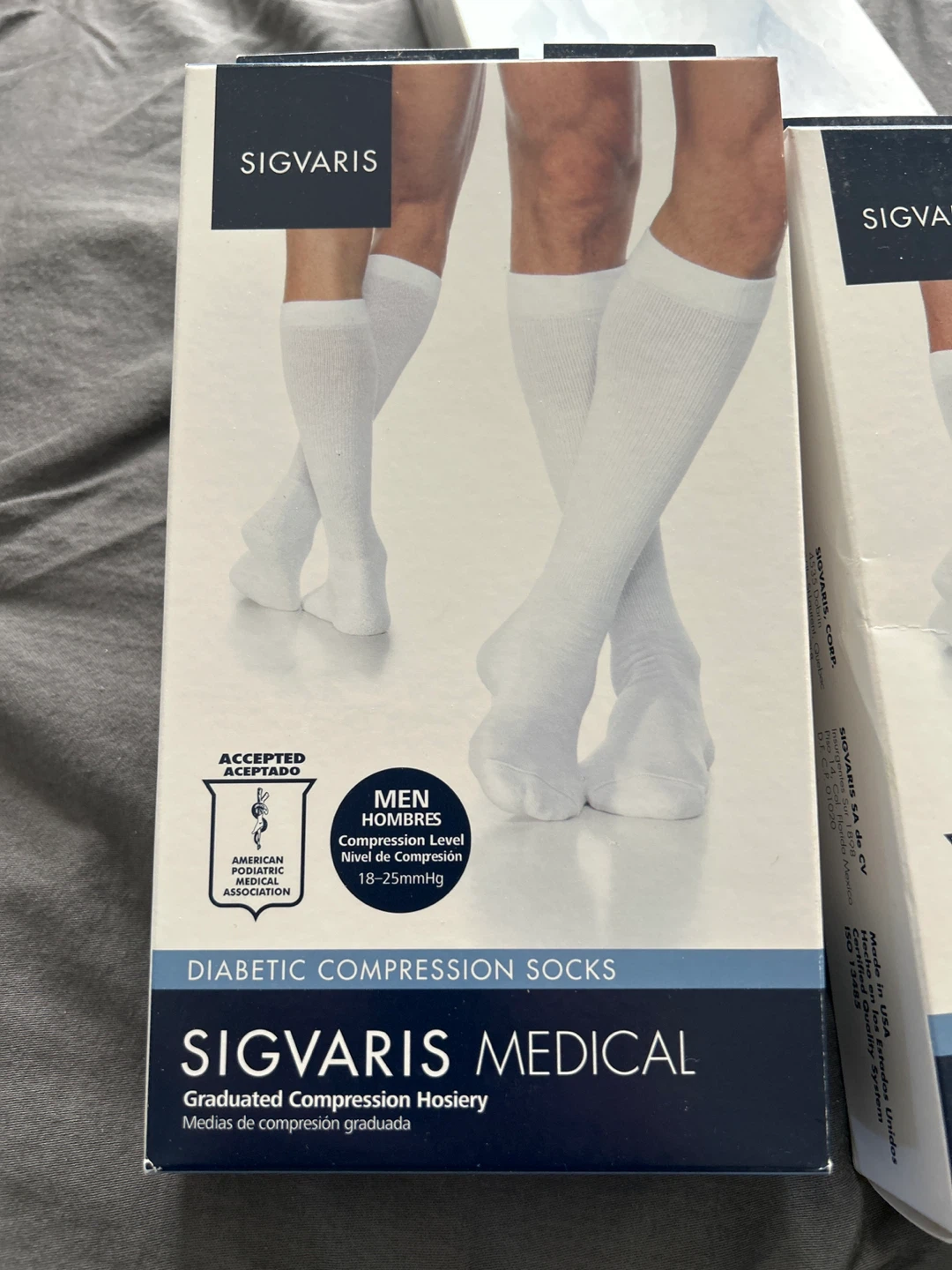 Sigvaris Medical Diabetic Compression Socks - White, Size XL - photo 2