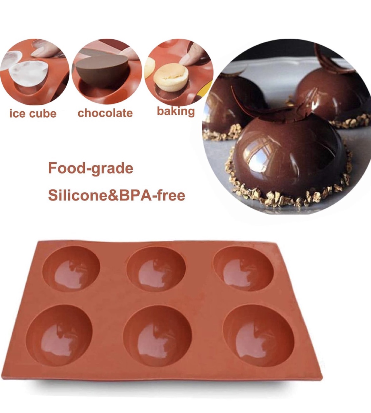 Silicone Sphere Molds for Baking and Chocolate - photo 2