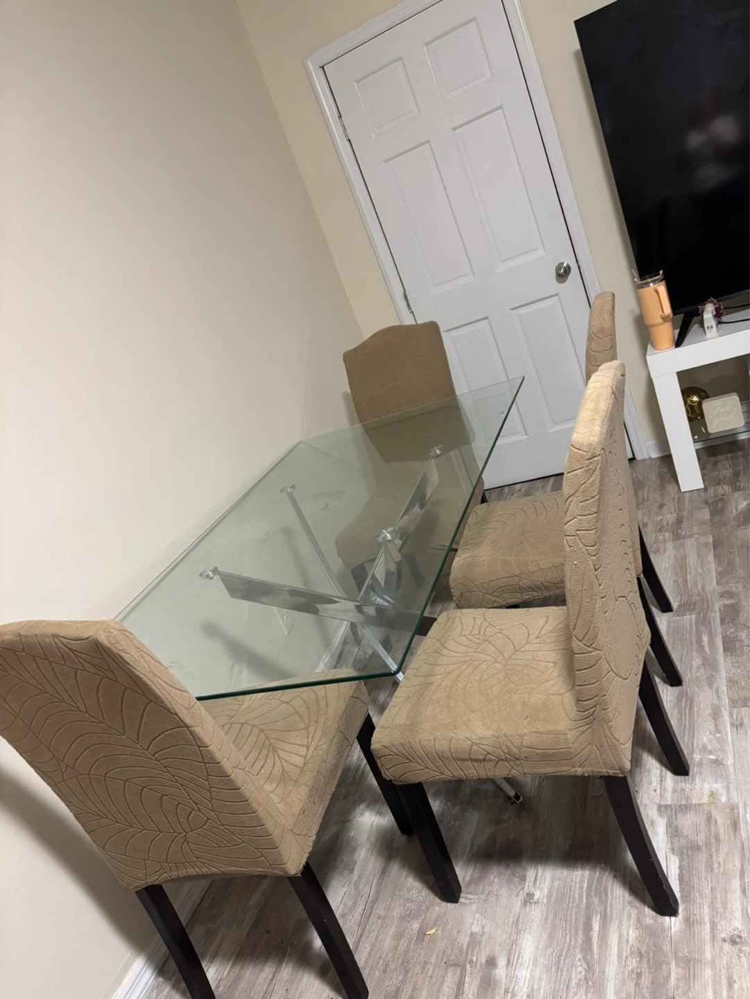 Glass Dining Table with Chrome Base - photo 3