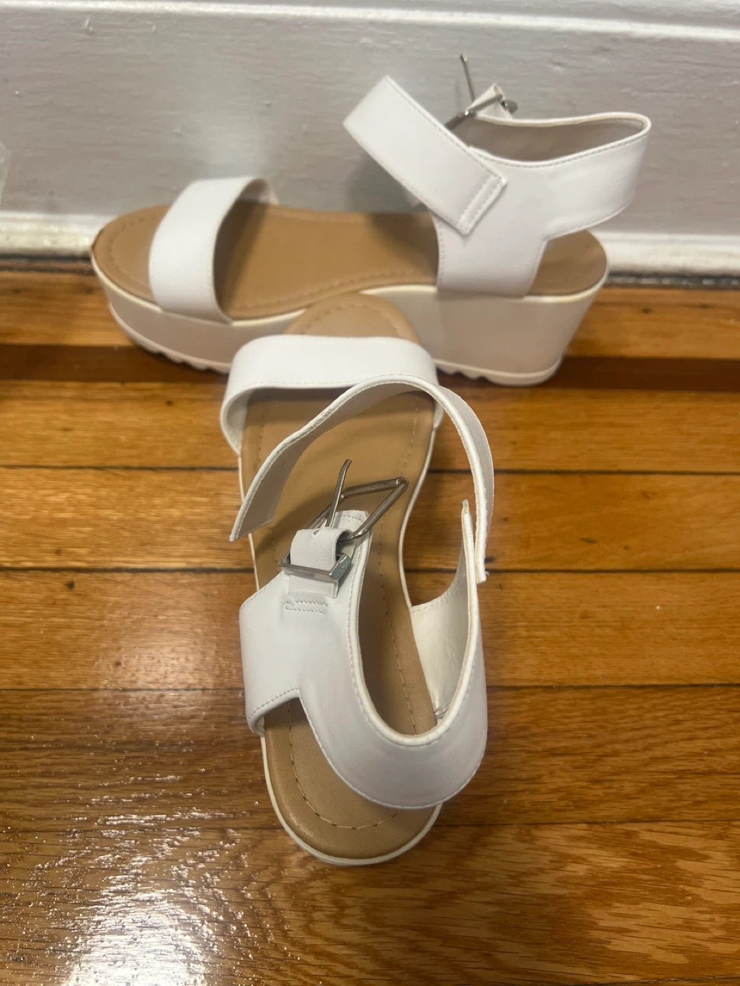 White Platform Wedge Sandals