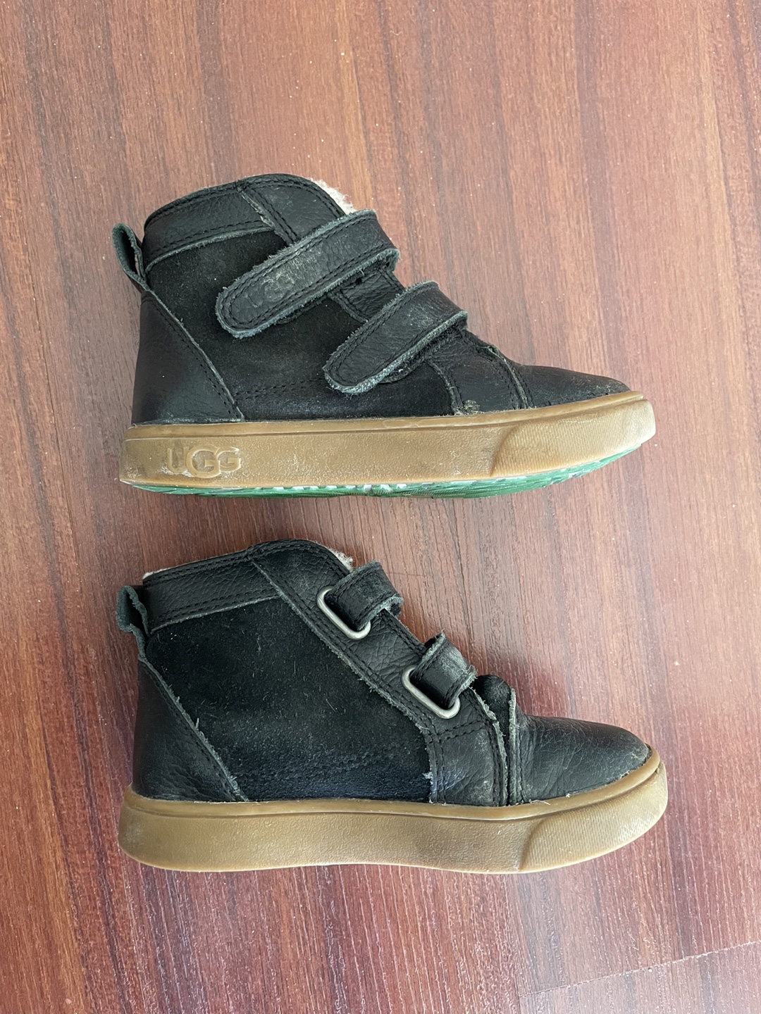 UGG Kids Black Leather Boots size 9