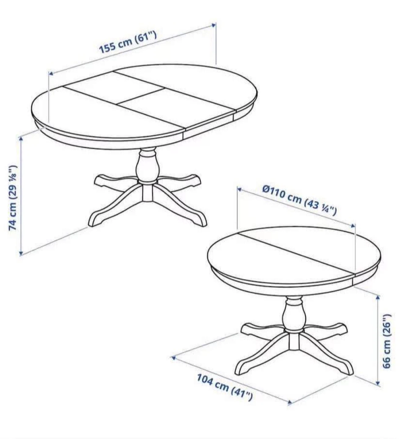 Black Round Extendable Dining Table - photo 2