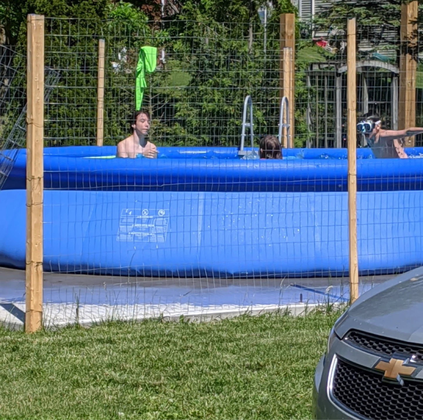 Summer waves 15ft Blue Inflatable Pool with Accessories