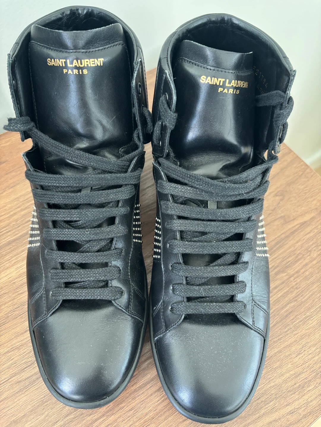 Saint Laurent Paris Studded High Top Sneakers