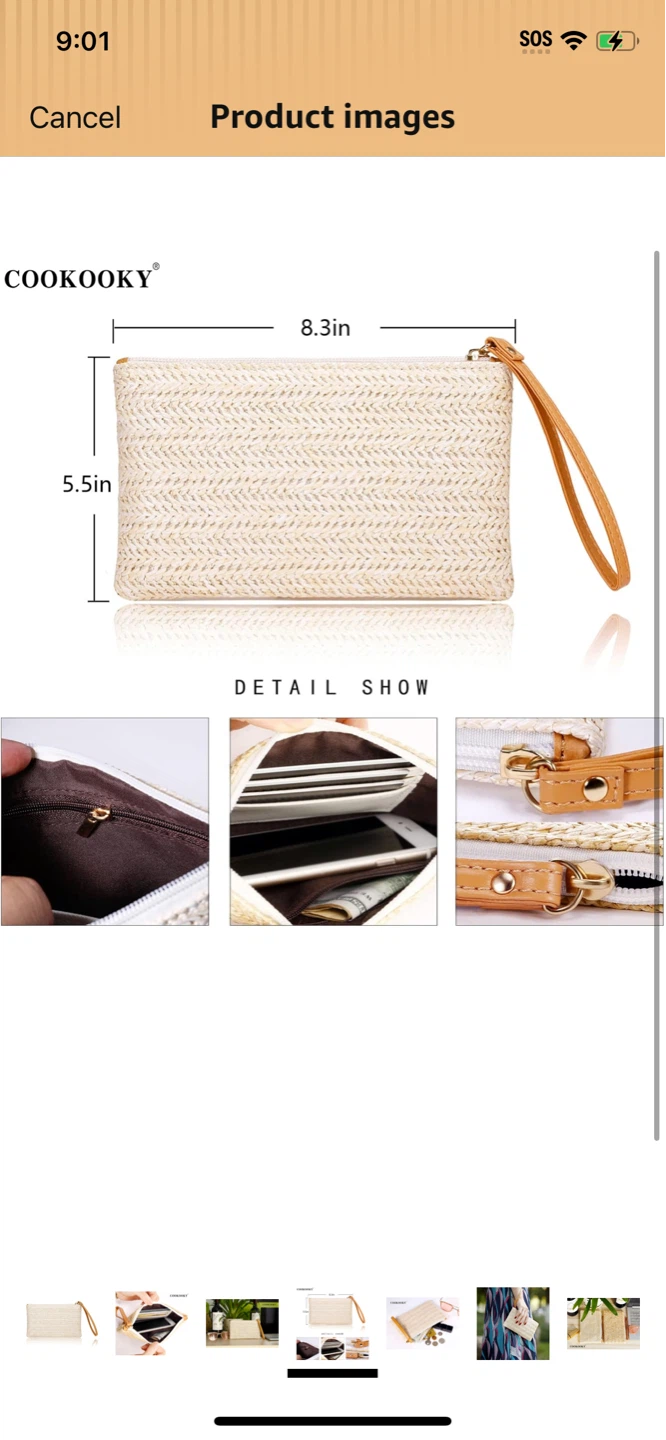 New-Straw Clutch Purses for Women Beach Wristlet Wallet Small  ! - photo 2