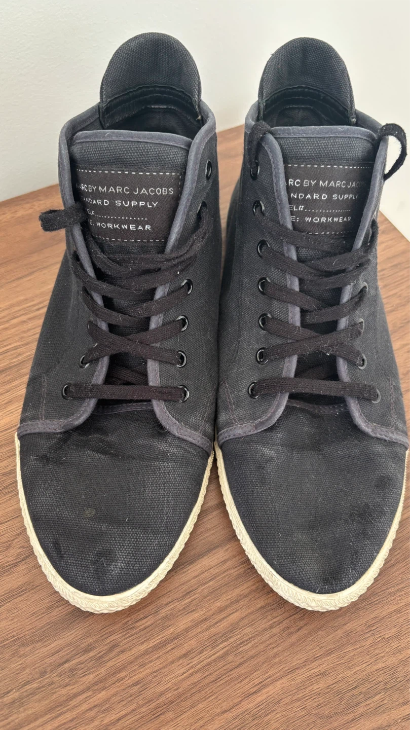 Marc by Marc Jacobs Black Canvas High-Top Sneakers - photo 2