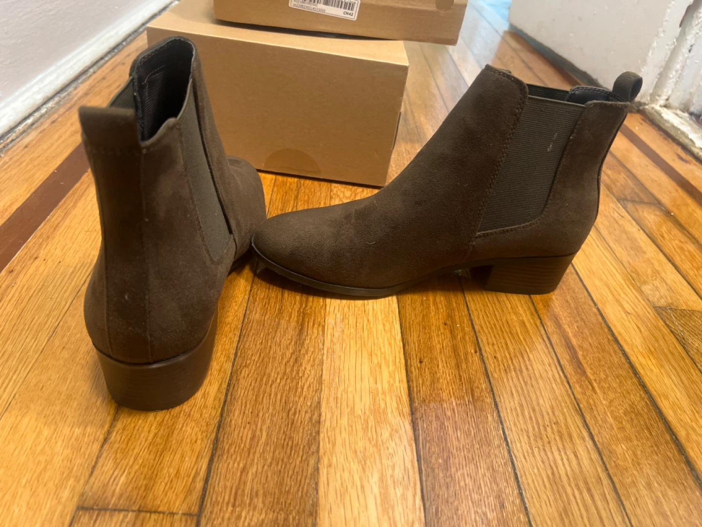 Green Suede Chelsea Ankle Boots
