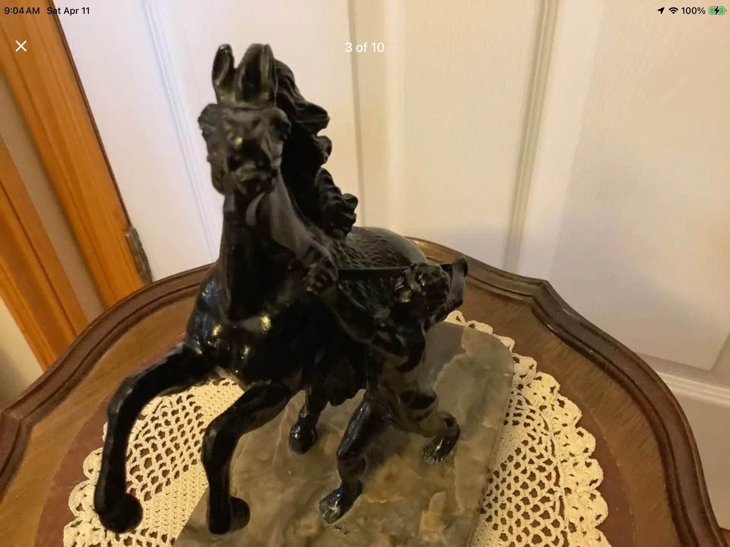 Victorian Spelter Marly Horse & Groom Sculpture - photo 3