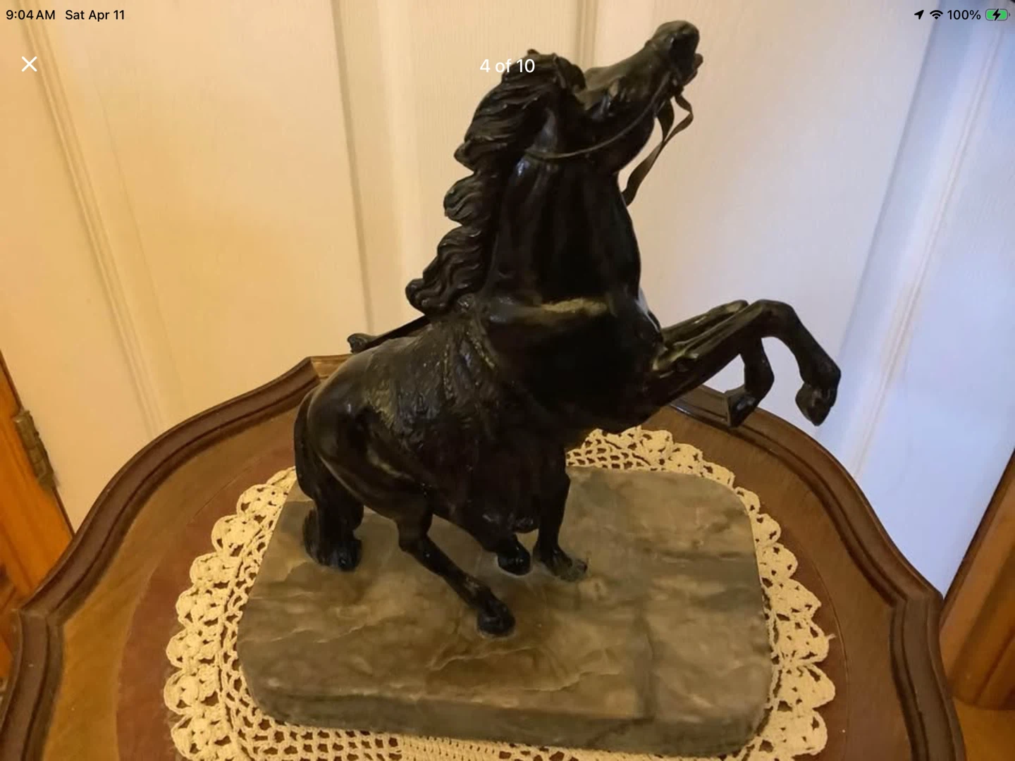 Victorian Spelter Marly Horse & Groom Sculpture - photo 4