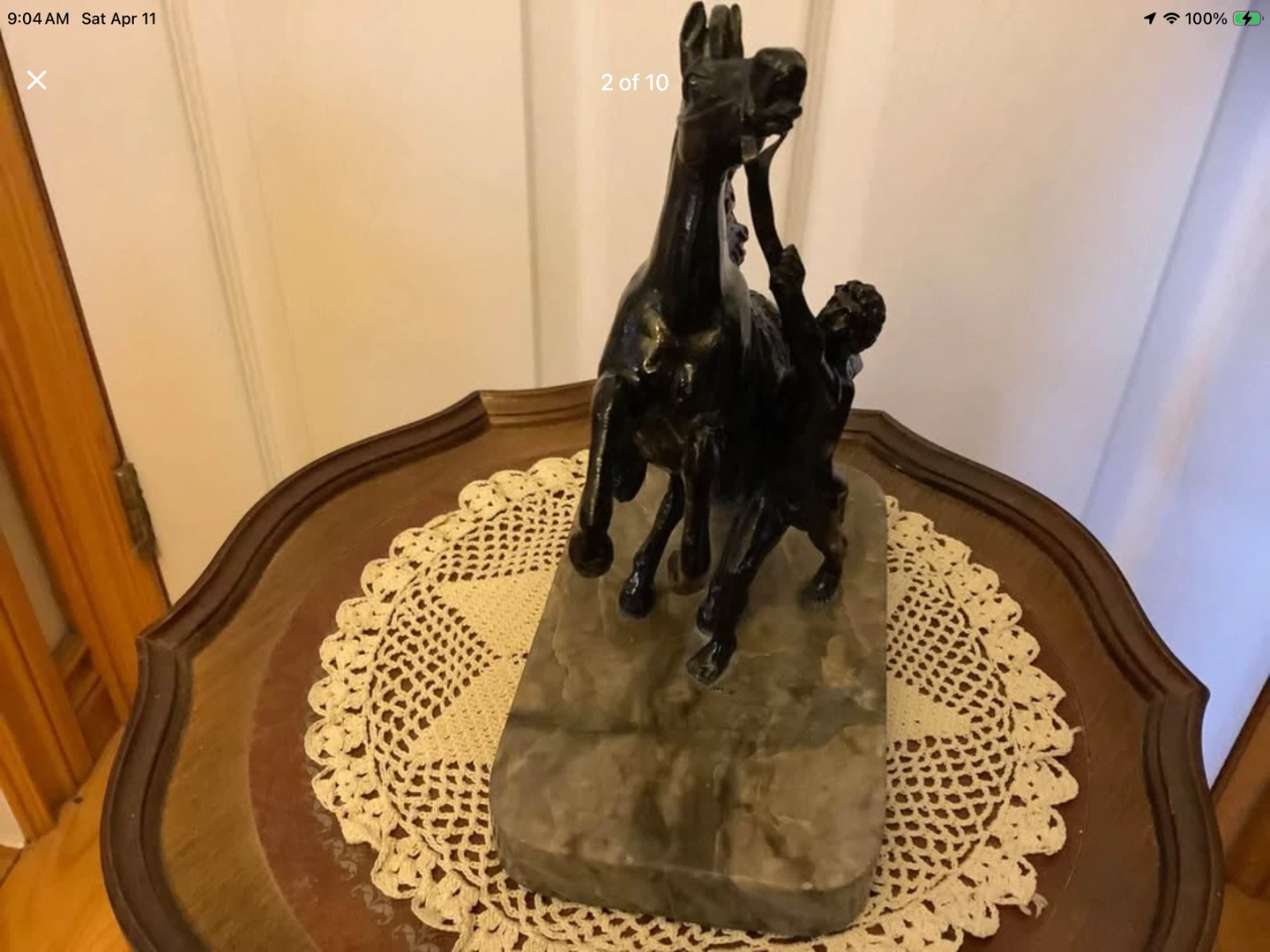 Victorian Spelter Marly Horse & Groom Sculpture - photo 2