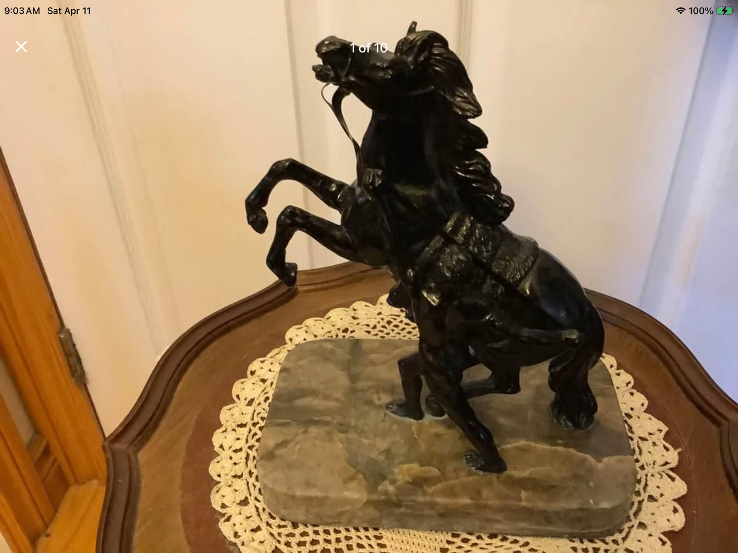 Victorian Spelter Marly Horse & Groom Sculpture