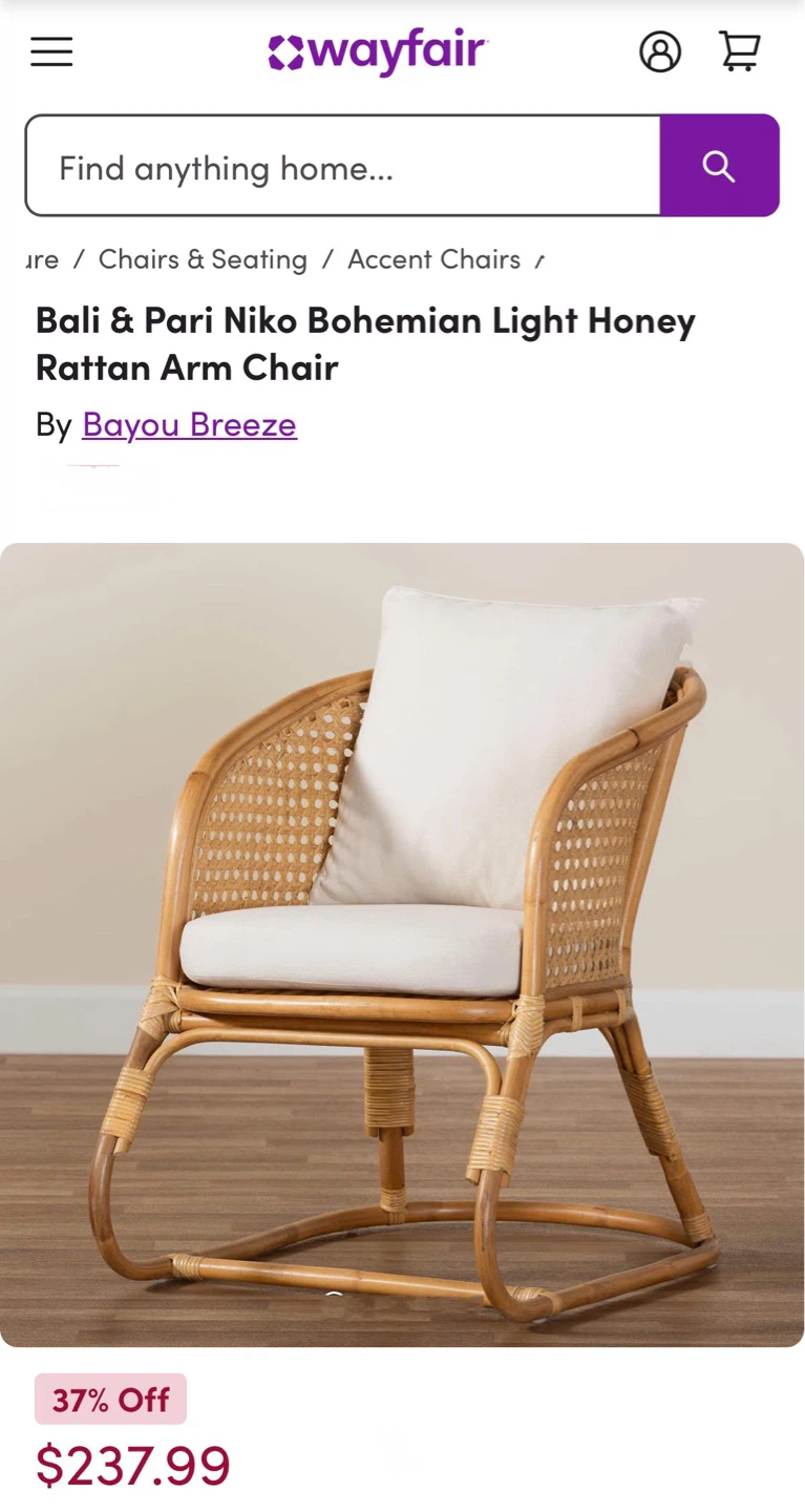 New Set of 4 Rattan Boho Chairs Dining Indoor Outdoor Seating - photo 3
