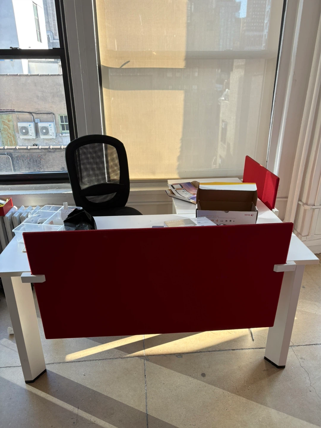 White Office Desk with Red Dividers - photo 3
