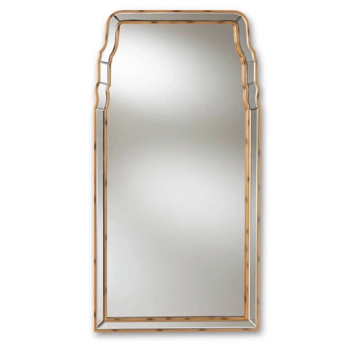 New Queen Anne Style Antique Gold Finished Accent Wall Mirror - photo 2