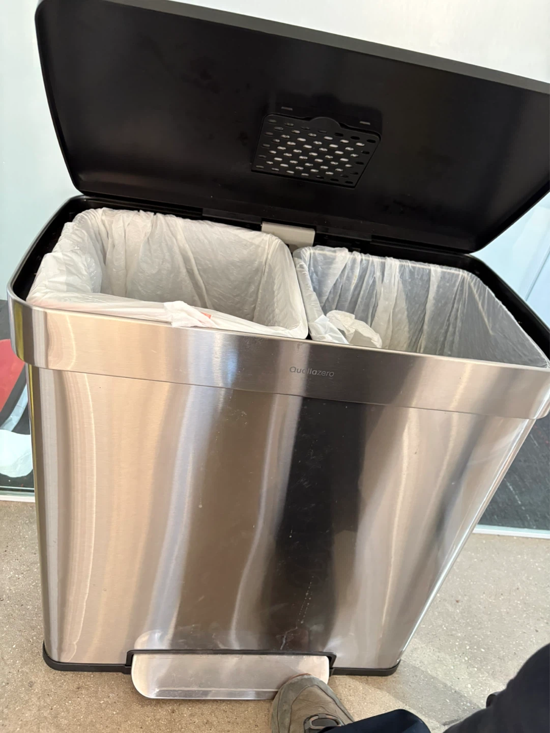 Simplehuman Stainless Steel Dual Compartment Trash Can - photo 2