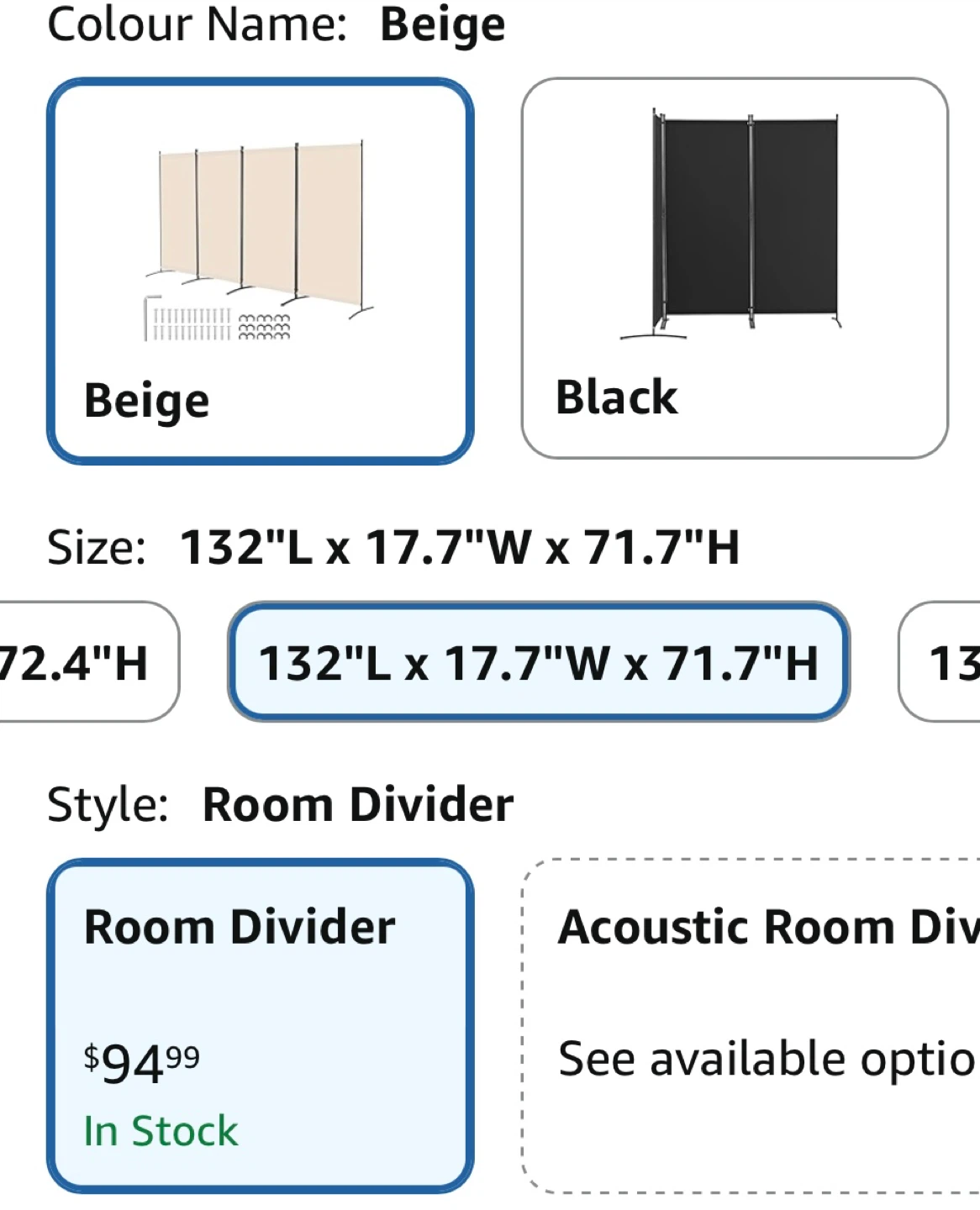 VEVOR 6 Panel Room Divider Screen - Beige - photo 2