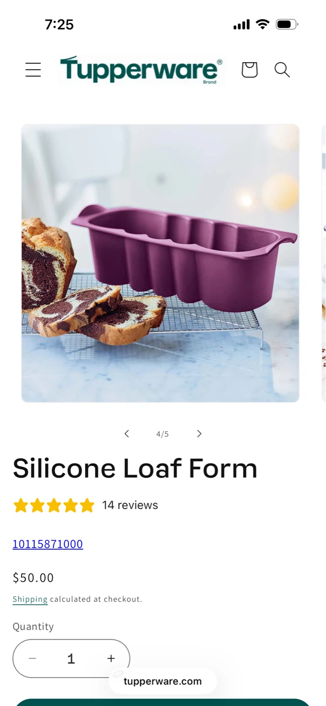Tupperware Silicone Loaf Form