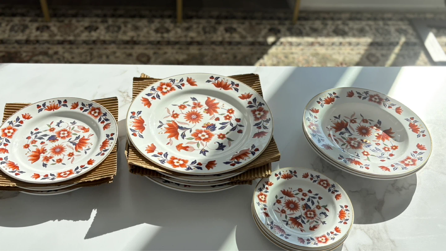 Set of floral patterned plates - photo 2