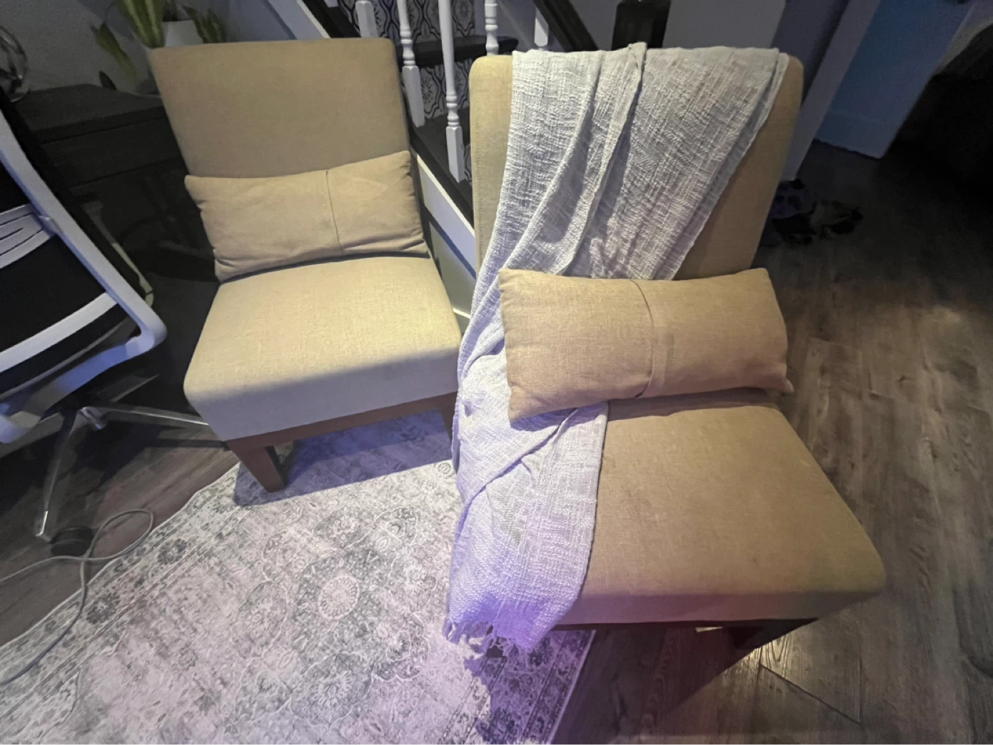 Set of Accent Chairs with Lumbar Pillows - photo 2