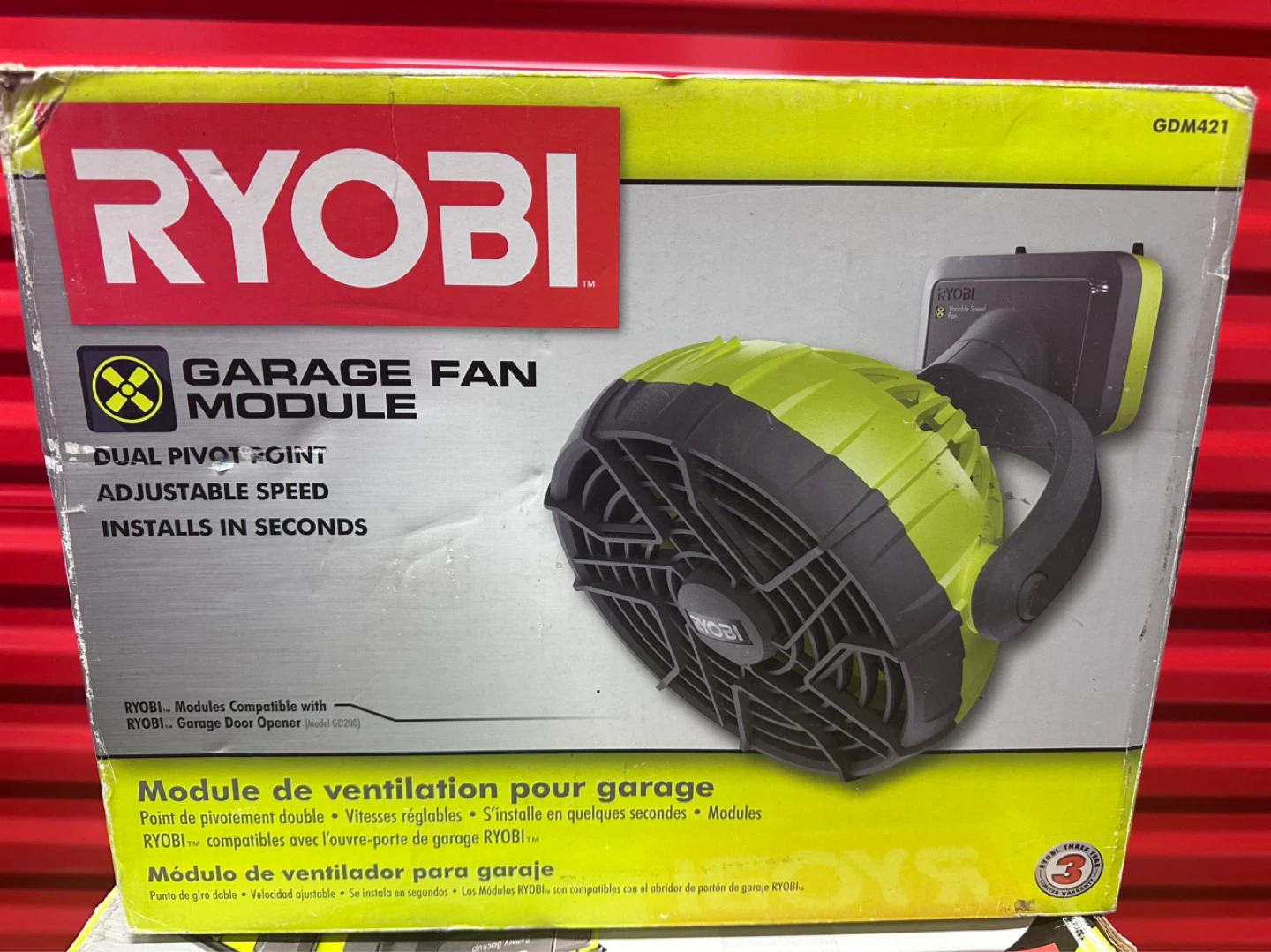 Ryobi 2HP Ultra-Quiet Garage Door Opener and Fan
