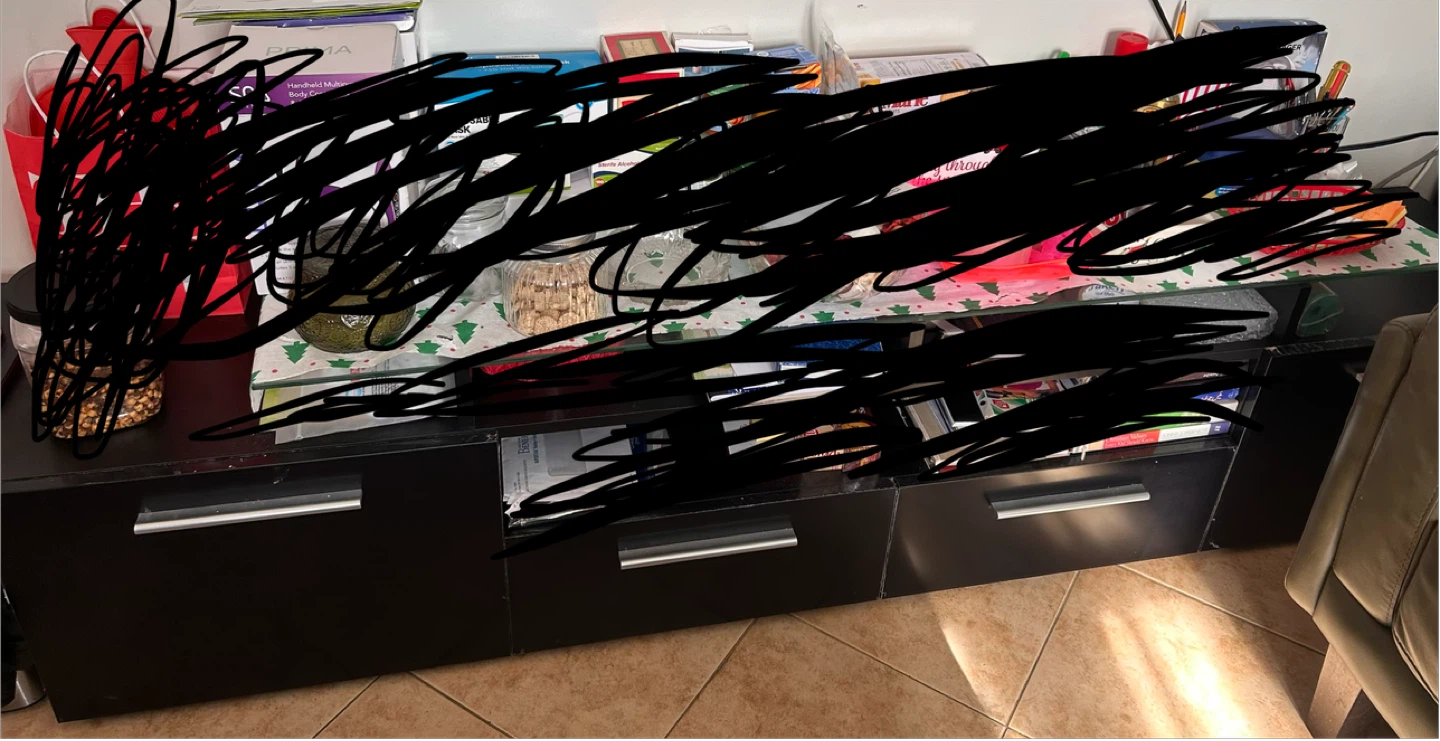 Black TV Stand with Drawers