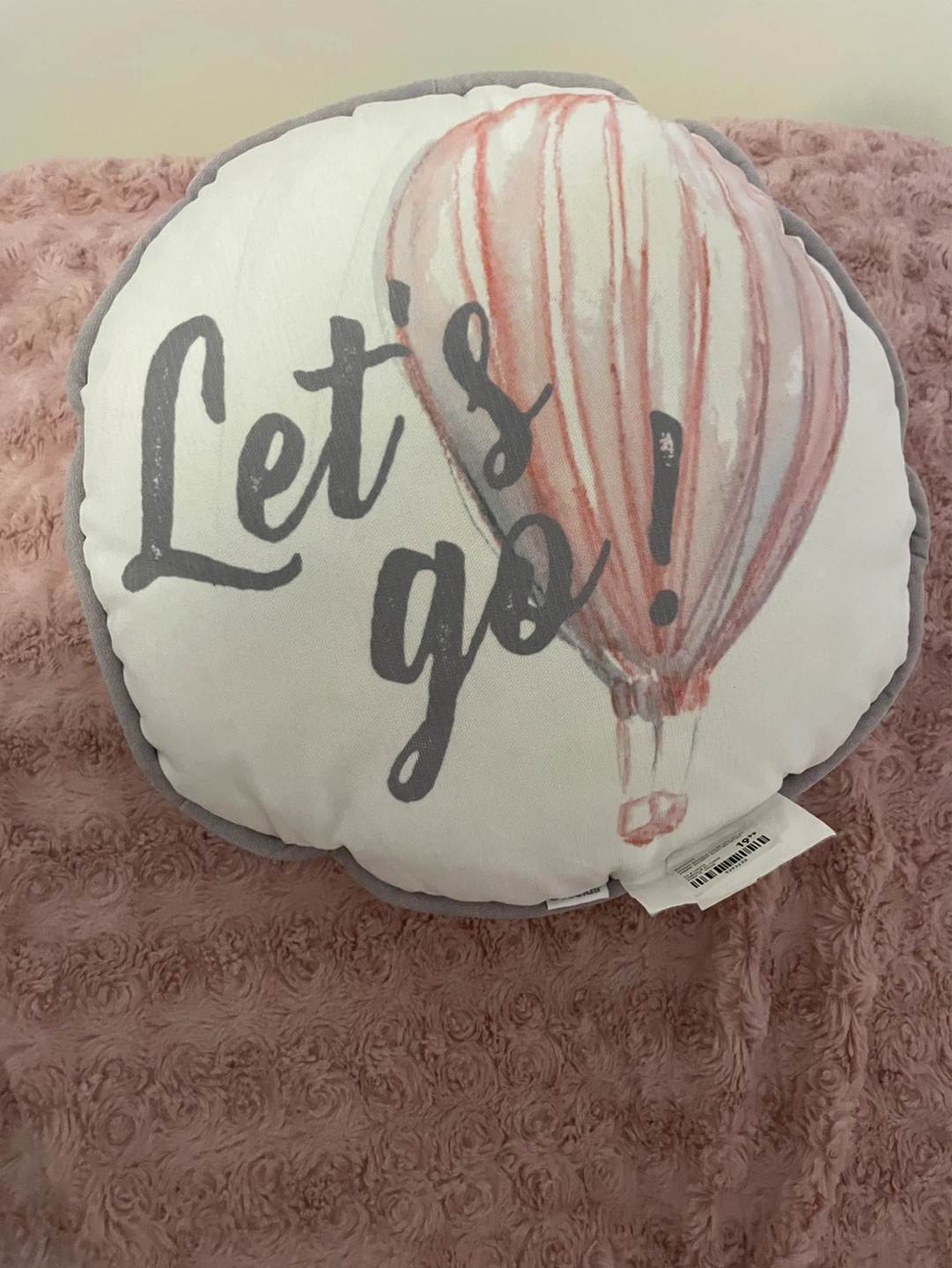 3 Pink Cloud Storage Bins & pillow and a pink bed cover throw - photo 2
