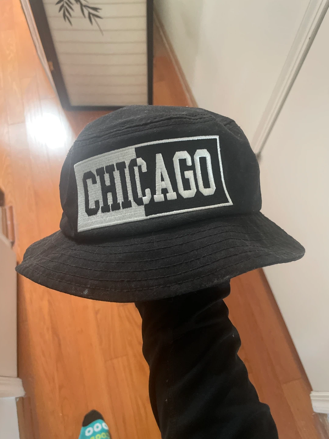 Black Chicago Bucket Hat